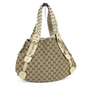 Gucci Hobo Bag GG Canvas Leather Beige Brown